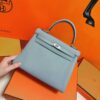 Joe Luxury Kelly Togo Leather Seagull Grey Silver Hardware 25cm Full Handmade