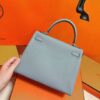 Joe Luxury Kelly Togo Leather Seagull Grey Silver Hardware 25cm Full Handmade