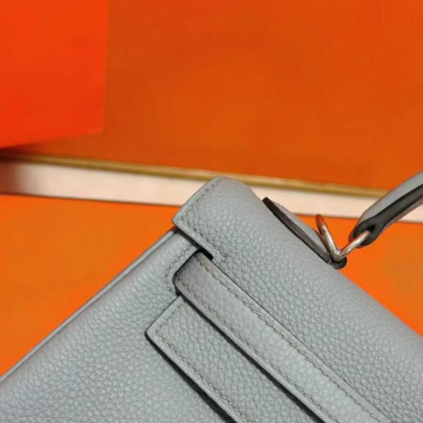 Joe Luxury Kelly Togo Leather Seagull Grey Silver Hardware 25cm Full Handmade