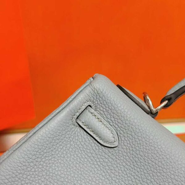 Joe Luxury Kelly Togo Leather Seagull Grey Silver Hardware 25cm Full Handmade