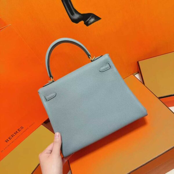 Joe Luxury Kelly Togo Leather Seagull Grey Gold Hardware 25cm Full Handmade