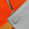 Joe Luxury Kelly Togo Leather Seagull Grey Gold Hardware 25cm Full Handmade
