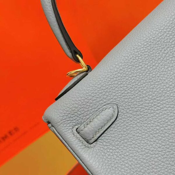 Joe Luxury Kelly Togo Leather Seagull Grey Gold Hardware 25cm Full Handmade