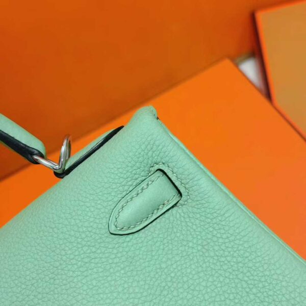 Joe Luxury Kelly Togo Leather Avocado Green Silver Hardware 25cm Full Handmade