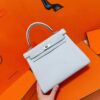 Joe Luxury Kelly Togo Leather Grayish White Silver Hardware 25cm Full Handmade