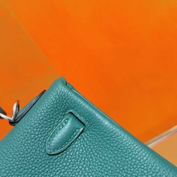 Joe Luxury Kelly Togo Leather Forest Green Silver Hardware 25cm Full Handmade