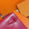 Joe Luxury Kelly Shiny Box Leather Bordeaux Red Silver Hardware 25cm Full Handmade