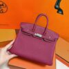 Joe Luxury Birkin Togo Leather Gem Red Silver Hardware 25cm Full Handmade