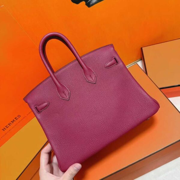 Joe Luxury Birkin Togo Leather Gem Red Silver Hardware 25cm Full Handmade