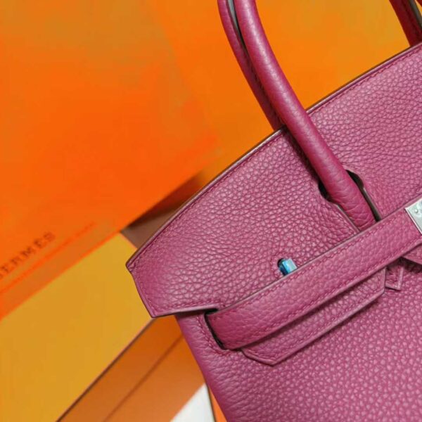 Joe Luxury Birkin Togo Leather Gem Red Silver Hardware 25cm Full Handmade