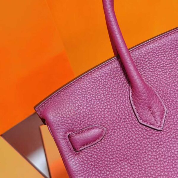 Joe Luxury Birkin Togo Leather Gem Red Silver Hardware 25cm Full Handmade