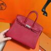 Joe Luxury Birkin Togo Leather Chinese Red Silver Hardware 25cm Full Handmade