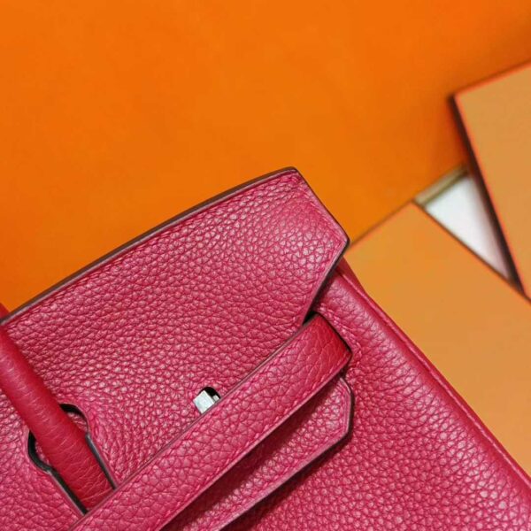 Joe Luxury Birkin Togo Leather Chinese Red Silver Hardware 25cm Full Handmade
