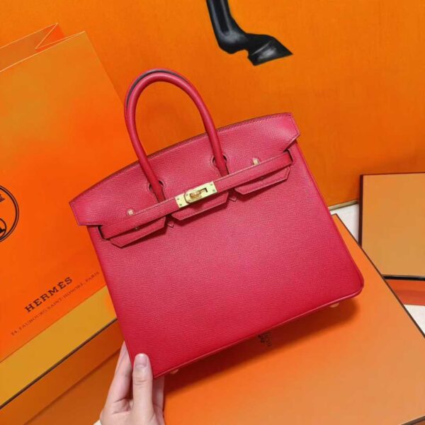Joe Luxury Birkin Epsom Leather Chinese Red Gold Hardware 25cm Full Handmade