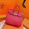 Joe Luxury Birkin Epsom Leather Chinese Red Gold Hardware 25cm Full Handmade