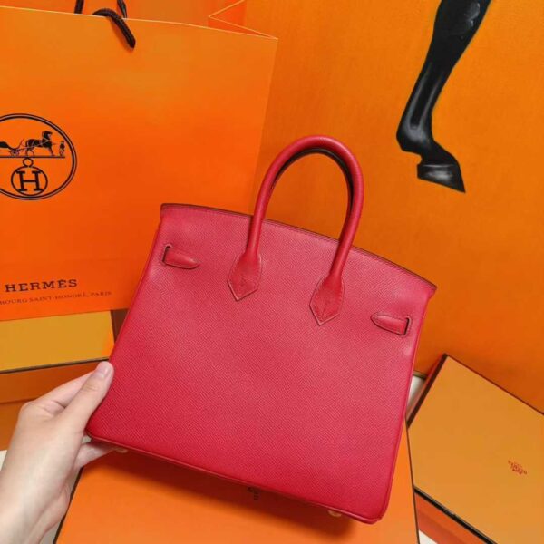 Joe Luxury Birkin Epsom Leather Chinese Red Gold Hardware 25cm Full Handmade