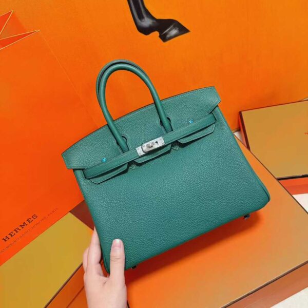 Joe Luxury Birkin Togo Leather Forest Green Silver Hardware 25cm Full Handmade