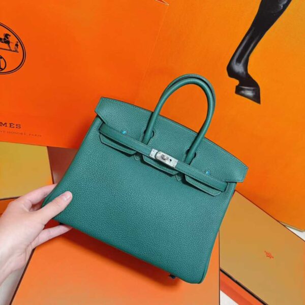 Joe Luxury Birkin Togo Leather Forest Green Silver Hardware 25cm Full Handmade