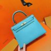 Joe Luxury Kelly Epsom Leather Candy Blue Gold Hardware 25cm Full Handmade