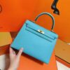 Joe Luxury Kelly Epsom Leather Candy Blue Gold Hardware 25cm Full Handmade