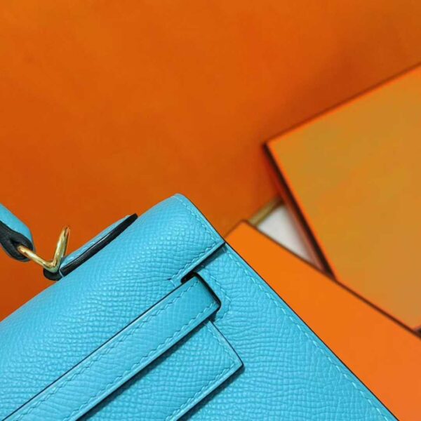 Joe Luxury Kelly Epsom Leather Candy Blue Gold Hardware 25cm Full Handmade