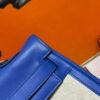 Joe Luxury Kelly Swift Leather & Canvas Shiny Blue Silver Hardware 40cm Full Handmade