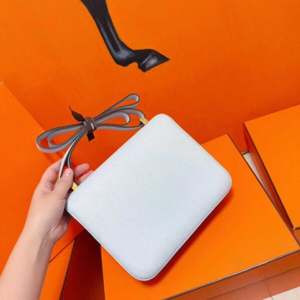 Joe Luxury Constance Epsom Leather Light Blue Gold Hardware 24cm Full Handmade