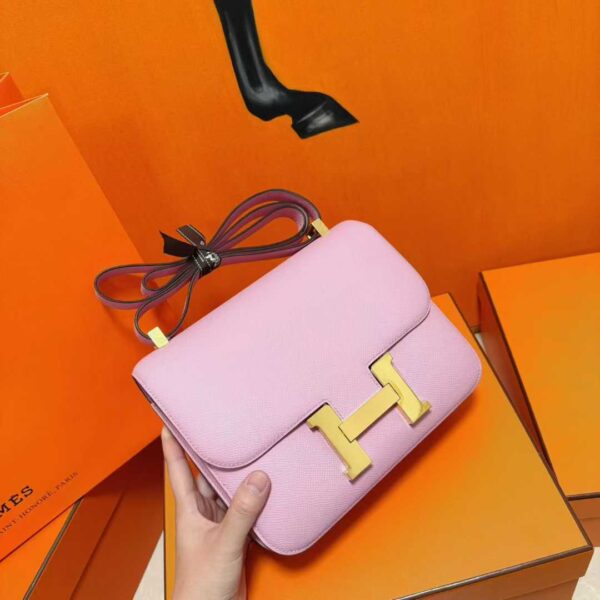 Joe Luxury Constance Epsom Leather Light Purple Pink Gold Hardware 24cm Full Handmade