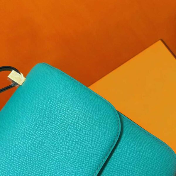 Joe Luxury Constance Epsom Leather Cyan Blue-green Gold Hardware 24cm Full Handmade
