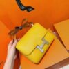 Joe Luxury Constance Epsom Leather Amber Yellow Silver Hardware 24cm Full Handmade