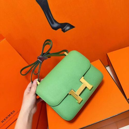 Joe Luxury Constance Epsom Leather Avocado Green Gold Hardware 24cm Full Handmade