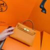 Joe Luxury Mini Kelly Epsom Leather Orange Gold Hardware 19cm Full Handmade