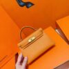 Joe Luxury Mini Kelly Epsom Leather Orange Gold Hardware 19cm Full Handmade