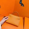Joe Luxury Mini Kelly Epsom Leather Orange Gold Hardware 19cm Full Handmade