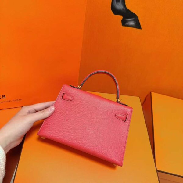 Joe Luxury Mini Kelly Epsom Leather Watermelon Red Gold Hardware 19cm Full Handmade