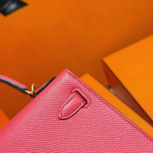 Joe Luxury Mini Kelly Epsom Leather Watermelon Red Gold Hardware 19cm Full Handmade