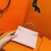 Joe Luxury Mini Kelly Epsom Leather Cream Pink Gold Hardware 19cm Full Handmade