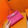 Joe Luxury Mini Kelly Epsom Leather Rose Pink Silver Hardware 19cm Full Handmade