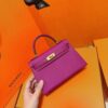 Joe Luxury Mini Kelly Epsom Leather Purple Pink Gold Hardware 19cm Full Handmade