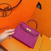 Joe Luxury Mini Kelly Epsom Leather Purple Pink Gold Hardware 19cm Full Handmade