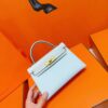 Joe Luxury Mini Kelly Epsom Leather Light Blue Gold Hardware 19cm Full Handmade