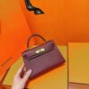Joe Luxury Mini Kelly Epsom Leather Bordeaux Red Gold Hardware 19cm Full Handmade