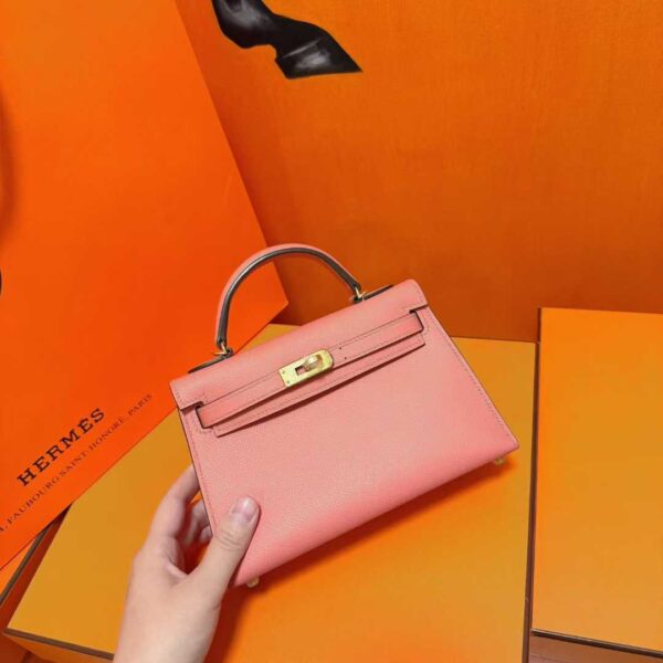 Joe Luxury Mini Kelly Epsom Leather Sweety Pink Gold Hardware 19cm Full Handmade
