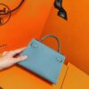 Joe Luxury Joe Luxury Mini Kelly Epsom Leather Denim Blue Silver Hardware 19cm Full Handmade