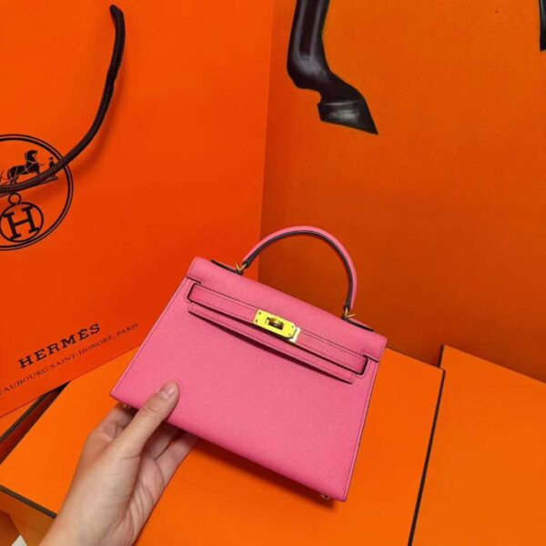 Joe Luxury Mini Kelly Epsom Leather Candy Pink Gold Hardware 19cm Full Handmade