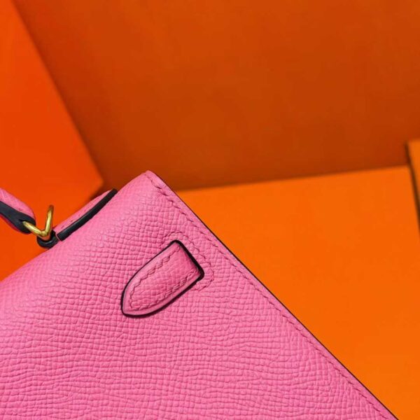 Joe Luxury Mini Kelly Epsom Leather Candy Pink Gold Hardware 19cm Full Handmade