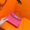 Joe Luxury Mini Kelly Epsom Leather 5J Rose Pink Silver Hardware 19cm Full Handmade