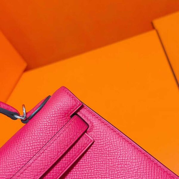 Joe Luxury Mini Kelly Epsom Leather 5J Rose Pink Silver Hardware 19cm Full Handmade