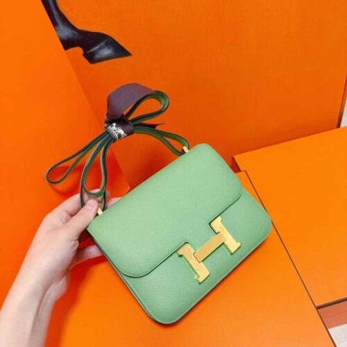 Joe Luxury Constance Epsom Leather Avocado Green Gold Hardware 18cm Full Handmade