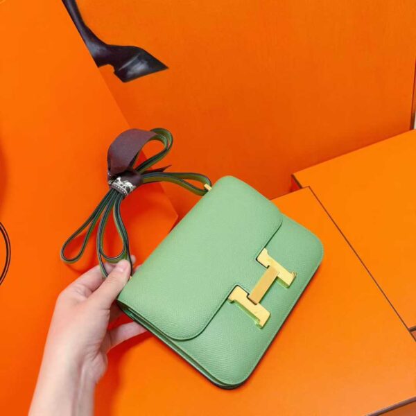 Joe Luxury Constance Epsom Leather Avocado Green Gold Hardware 18cm Full Handmade